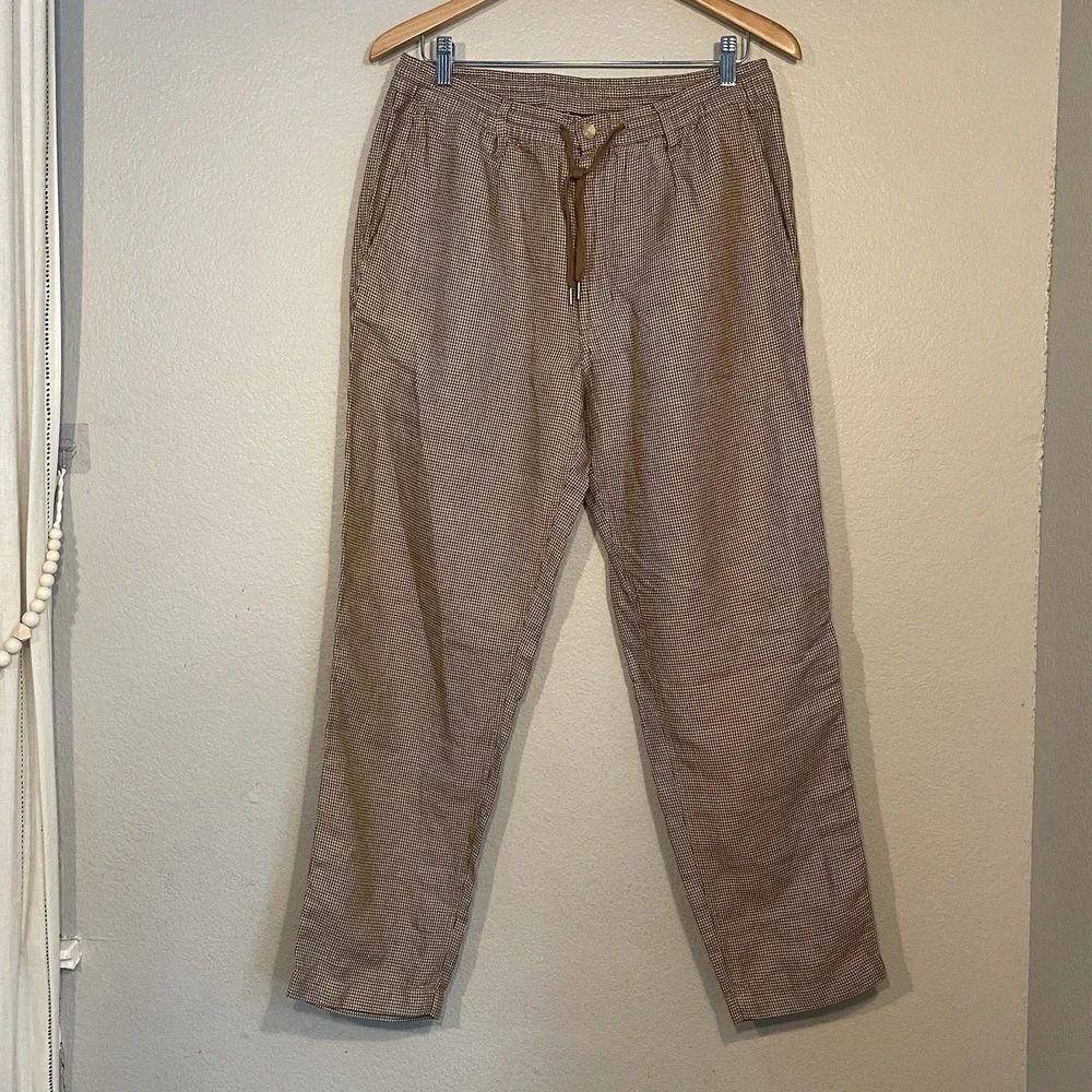 Polo Ralph Lauren Mens Medium Tailored Slim Fit Prepster Pants Brown Houndstooth